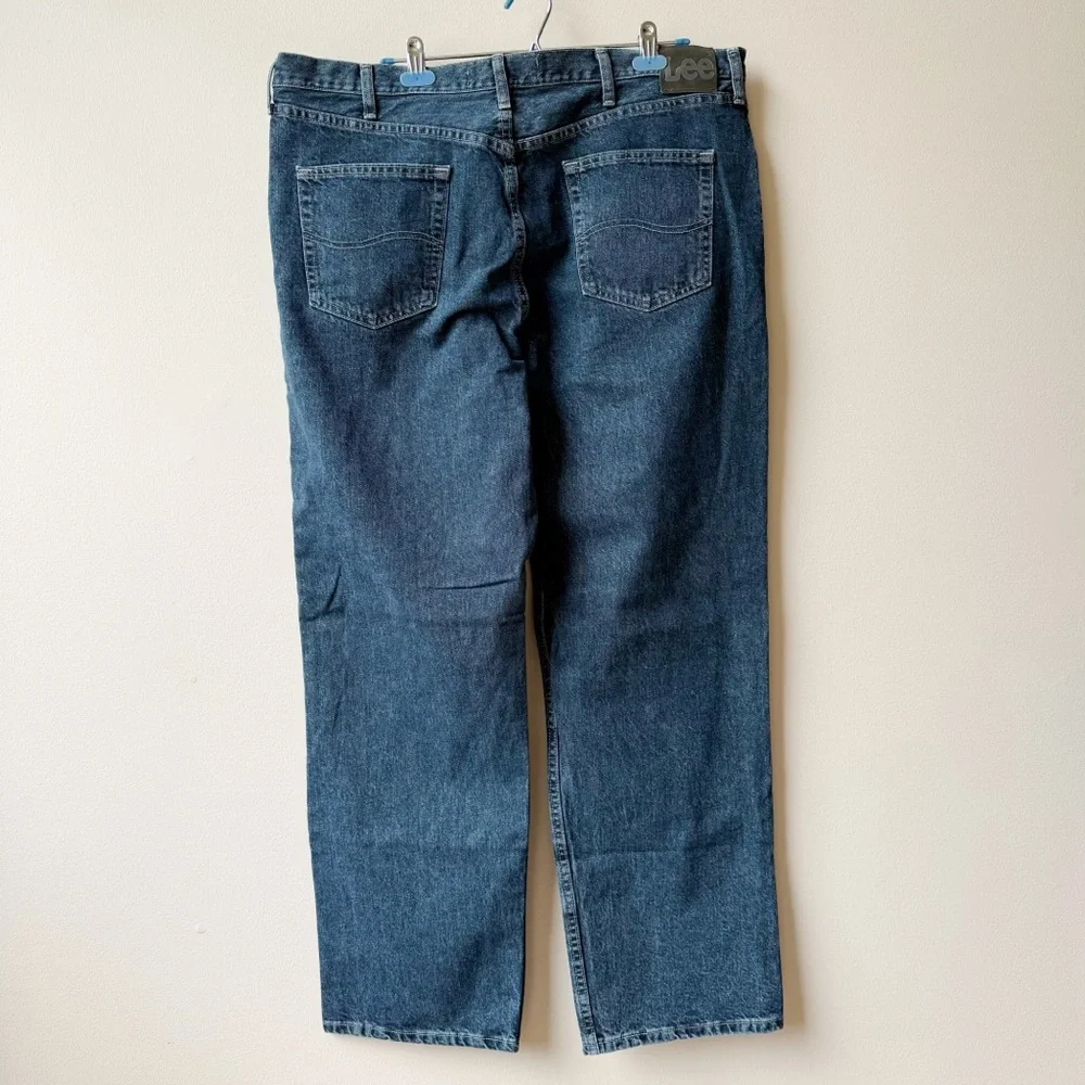 Lee Relaxed Fit Dark Wash Denim Jeans Men Size 42X32 Cotton